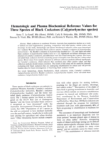 Hematologic and plasma biochemical reference values for three species of black cockatoos (Calyptorhynchus species)