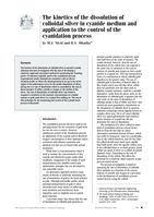 The kinetics of the dissolution of colloidal silver in cyanide medium and application to the control of the cyanidation process