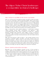 The algae value chain landscape - a competitive technical challenge