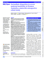 Socioethnic disparities in severe maternal morbidity in Western Australia: A statewide retrospective cohort study