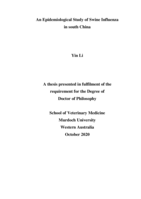 An epidemiological study of swine influenza in south China