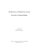 The recovery of natural law for the sociology of human rights