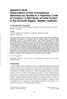 Observations of non-compliance behaviour by tourists to a voluntary code of conduct: A pilot study of turtle tourism in the Exmouth region, Western Australia