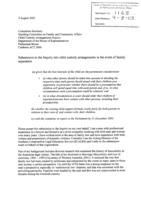 Submission to Family and Community Affairs Child Custody Arrangements Inquiry (the Rebuttable Presumption of Joint Residence Inquiry)