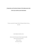 Comparative and functional analysis of the spliceosome units of the cyst and root lesion nematodes
