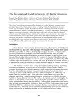 The personal and social influences of charity donations