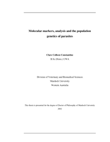Molecular markers, analysis and the population genetics of parasites