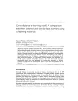 Does distance e-learning work? A comparison between distance and face-to-face learners using e-learning materials