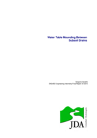 Water table mounding between subsoil drains