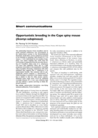 Opportunistic breeding in the Cape spiny mouse (Acomys subspinosus)