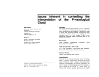 Issues inherent in controlling the interpretation of the Physiological Cloud