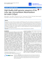 High-Quality draft genome sequence of the Lotus spp. microsymbiont Mesorhizobium loti strain CJ3Sym