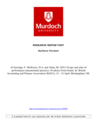 Scope and aims of performance measurement practices: Evidence from Jordan