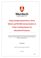 Using variable speed drives, servo motors and RS-485 communication in a solar tracking system for educational purposes