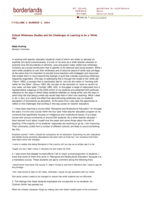 Critical whiteness studies and the challenges of learning to be a "White Ally"