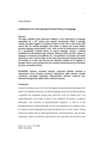 Justifications for a perceptually oriented theory of language