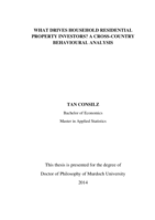 What drives household residential property investors? A cross-country behavioural analysis