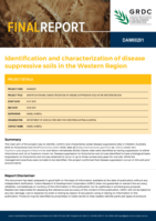 Identification and characterization of disease suppressive soils in the Western Region (DAW00201)