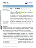 Effect of PEDOT:PSS on the performance of solution-processed blue phosphorescent organic light-emitting diodes with an exciplex host