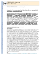 Analysis of immune-related loci identifies 48 new susceptibility variants for multiple sclerosis
