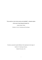 "They needed sex to have better morale on the battlefield": A thematic analysis of the causes of rape during the Bosnian War