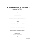 Is solar PV feasible for telecom BTS stations in Asia?