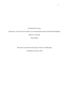 An Institutional Legacy. Experiences of women whose mothers were institutionalised under the British Child Migrant Scheme in Australia.