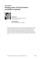 Commentary: Pending crises: Crisis journalism and SARS in Australia