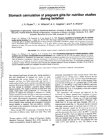 Stomach cannulation of pregnant gilts for nutrition studies during lactation