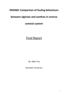 Comparison of fouling behaviours between alginate and xanthan in reverse osmosis system: Final report