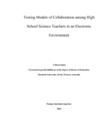Testing models of collaboration among high school science teachers in an electronic environment