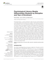 Psychological literacy weakly differentiates students by discipline and year of enrolment