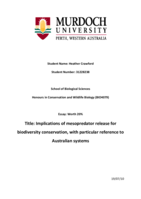 Implications of mesopredator release for biodiversity conservation, with particular reference to Australian systems