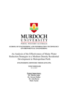 An analysis of the effectiveness of mains water reduction strategies in a medium density residential development in metropolitan Perth
