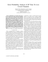 Error probability analysis of IP Time To Live covert channel