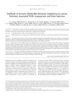 Outbreak of invasive methicillin-resistant Staphylococcus aureus infection associated with acupuncture and joint injection