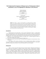 The professional development of human service professionals in rural and remotes areas: Investigating the affordances of the internet