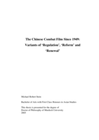 The Chinese combat film since 1949: variants of 'regulation', 'reform' and 'renewal'