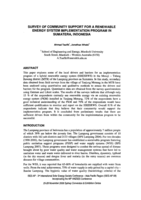 Survey of community support for a renewable energy system implementation program in Sumatera, Indonesia