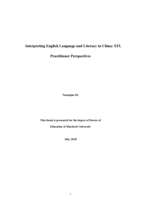 Interpreting English language and literacy in China: EFLpractitioner perspectives