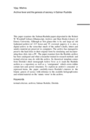 Archive fever and the genesis of secrecy in Salman Rushdie