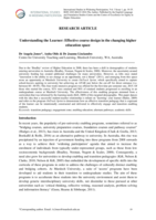 Understanding the learner: Effective course design in the changing higher education space