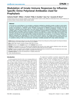 Modulation of innate immune responses by influenza-specific ovine polyclonal antibodies used for prophylaxis