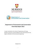 Department of Environment and Conservation internship report 2012