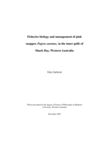 Fisheries biology and management of pink snapper, Pagrus auratus, in the inner gulfs of Shark Bay, Western Australia