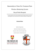 Haemodialysis water pre-treatment plant wireless monitoring system Royal Perth Hospital