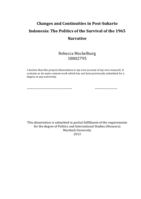 Changes and Continuities in Post-Suharto Indonesia: The Politics of the Survival of the 1965 Narrative