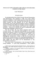 'Foucault and Gadamer: Like apples and oranges passing in the night'