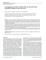 Crop sequences in Western Australia: what are they and are they sustainable? Findings of a four-year survey