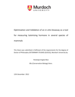 Optimisation and validation of an in vitro bioassay as a tool for measuring luteinising hormone in several species of mammals